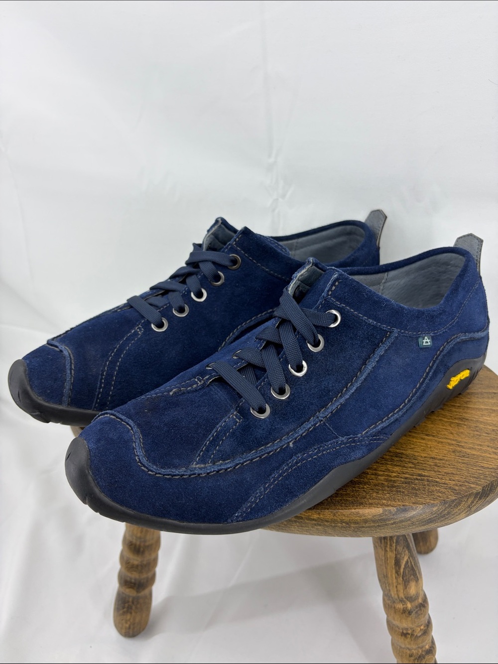 Roy Hayes Unisex Studio LaCruz Blue Suede Foot Formed Lace-up Sneakers, 41 / 42